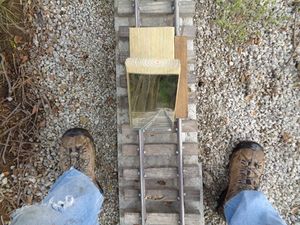 Marty Cozad's track mirror. Its been turned sideways since the photo.