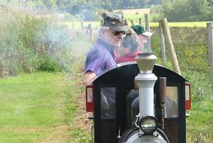 Bill Dykemand on his York Central Railway, located in the rich rural stillness on Prince Edward Island.