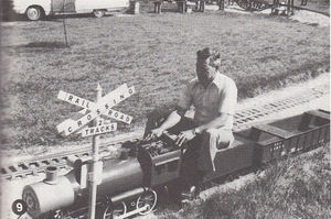 Paul Brien of Nashville, Tennesse, loosened up his recently completed Miller Backyard Railroads steam locomotive which, despite its oversimplification, has proven to be a dependable performer. it is coal-fired. At the Mid-South Live Steamers 16h Annual Spring Meet, May 6-8, 1983.