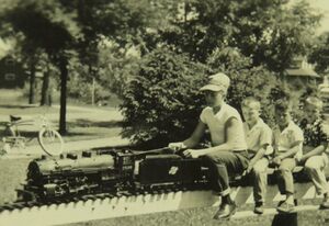 Fred Mackie Jr running his grand dad's engine 2599 at Ashland, 1956.