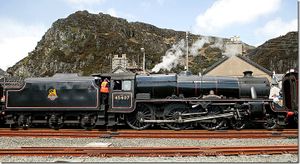 Black 5 at Blaenau Festiniog 5-2-09, Welsh Mountaineer.