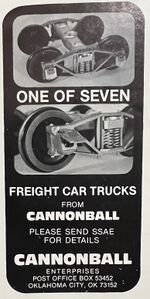 Cannonball Enterprises advertisement in the first issue of Modeltec magazine, May 1984