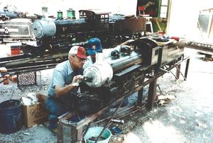 John Smyth and Tom Stamey at the Annetta Valley & Western Railroad.