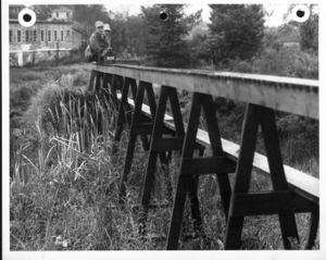 Jim Turnbull on the high trestle at Danvers. He's running his 4-8-4.