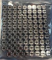 Backside view of a sheet of WS281 LEDs.