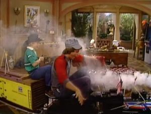 Scene that includes a Railroad Supply Corporation train in the sitcom "Silver Spoons".