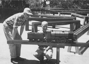 Art Craig and Carl Purinton with Art's ¾” 'Massie' on the lift May, 1965.