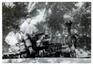 Back-Yard Choo Choo. Dwight Diurkee Jr. of Cupertino, California, says he didn't know a firebox from a snifting valve when he began the drawings and patterns for this 1873 locomotive. Some 1,500 hours later, a 100-pound head of steam had it rolling. He fabricated most parts with a hacksaw and acetylene torch, jobbed out a few bit castings to a foundry. Popular Science, January 1957