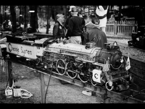 Charlie Chernak of the Pioneer Valley Live Steamers ran this Chessie Pacific up and down the grades at the Adirondack Live Steamers fall meet in 1994. Photo by James W. Leggett. From TrainNet.org.