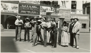 Cecil B. DeMilles "Union Pacific" premiere golden spike ceremony 1939, Hollywood, California