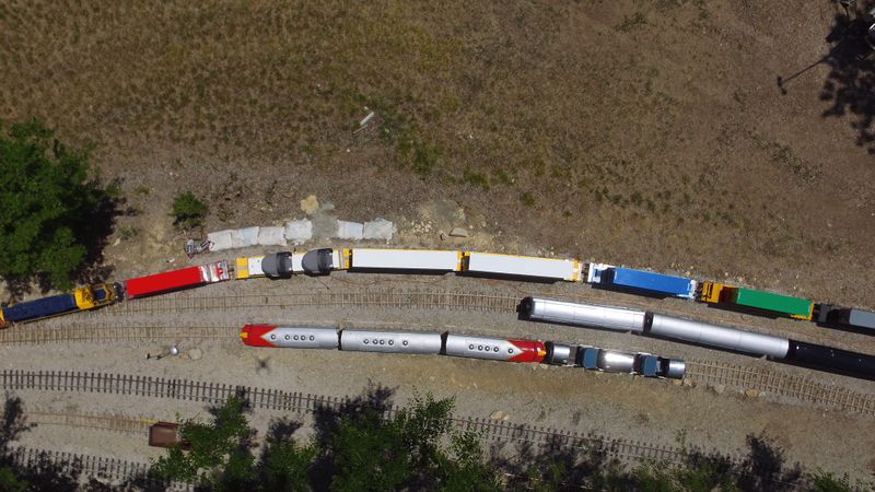 Trains waiting at Comanche Yard.