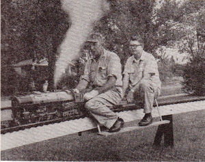 Lester Glass and son of Sac City, Iowa with Lester's Hudson on Dave Mackie's track at Ashland, Wisconsin. Photo by Dave Mackie.