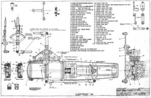 Ragonnet Type B Power Reverse Gear drawing from 1925 Franklin Railway Supply