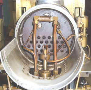 Bill Shield's split smokebox with top open for maintenance.