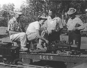 Irene Lewis at a Southern California Live Steamers meet.