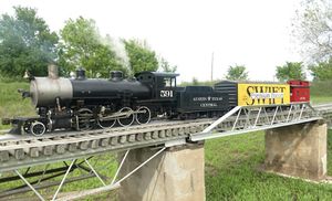 Stephen Balkum wrote: The consolidation chassis displayed by Clarence King in the 1971 photo is alive and well as Austin & Texas Central #591. This photo was taken this past April at the SWLS Spring Meet at the Annetta Valley & Western RR.