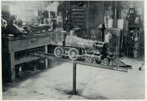 The Durkee Shop of Dwight Durkee Jr., Cupertino, California. 4-4-0, 1-1/2 inch scale, 7-1/2 inch gauge, cylinders 2x3 inches, drivers 7-5/8 inches. This old-timer has a genuine kerosene oil headlamp. From The North American Live Steamer, January 1956.