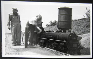 Seymour Johnson and Linn H. Westcott servicing Johnson's 4-8-4.