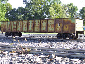 This gondola was built in the early 80's by Bill Koster. It sat out in the weather for years. People tell me "DON'T REPAINT". Photo taken at Mid-South fall meet by Corey Adams. From DiscoverLiveSteam.com/