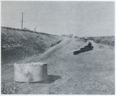 Location for Goleta Station showing east portal of tunnel and road from parking lot.